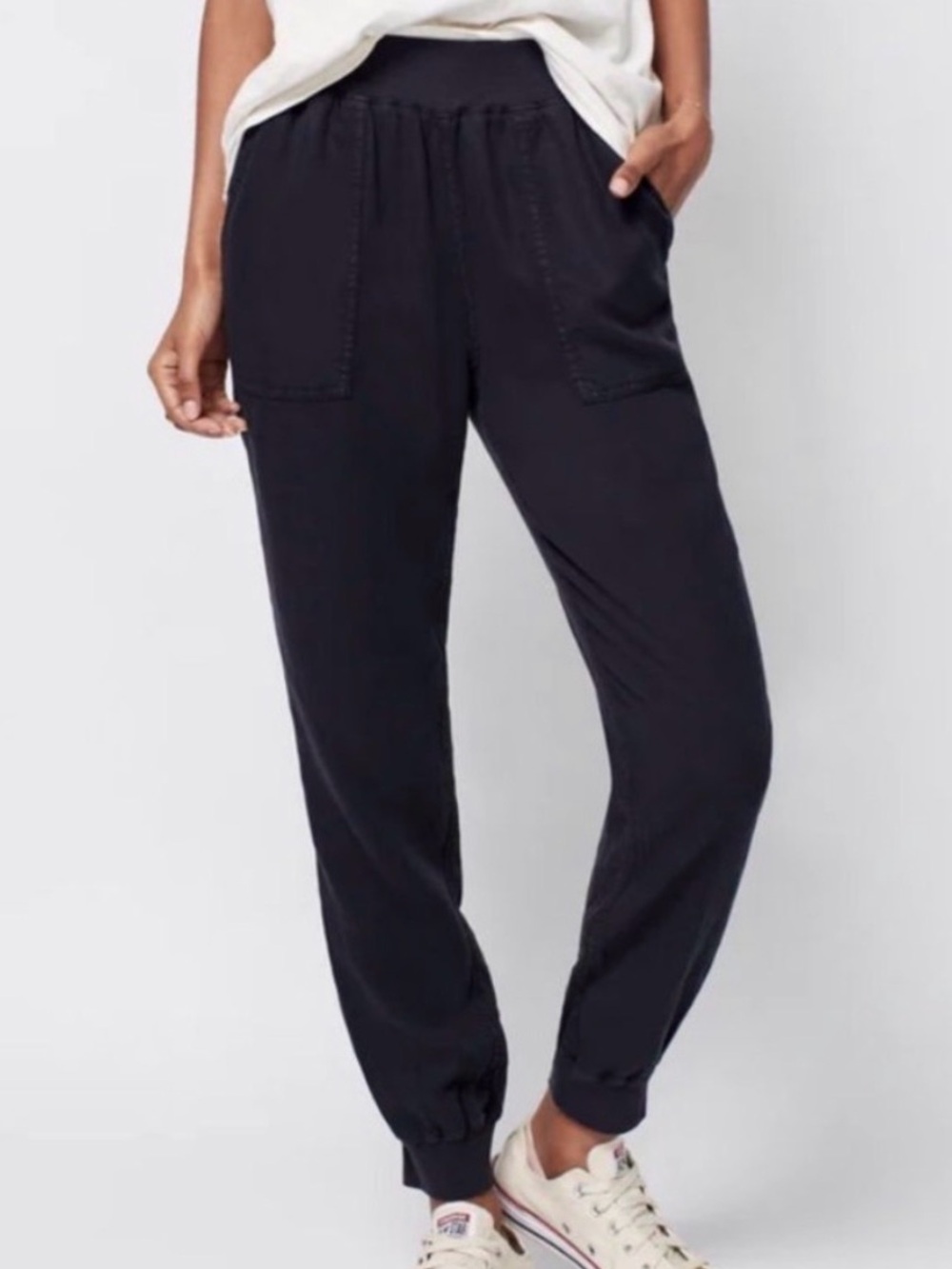 Faherty Arlie Day Linen Blend Jogger Pants Washed Black Gray Size Medium comfy